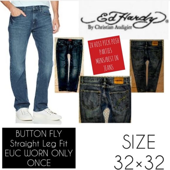 Ed Hardy Other - Ed Hardy Jeans Mens Size 32 Straight Leg Fit